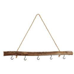 Deko Holz Stange Deluxe mit Haken,ca.50cm