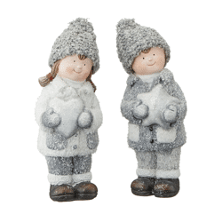 Winter children, 2/s, gr., ca.21cmH