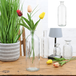 Vase, Glas, Flasche, rund, L, ca.8,5x26cmH