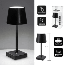 LED Tischleuchte, Batterie, schwarz, S, ca. 26cm