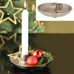 Stick candle holder, silver, approx. 15cmD
