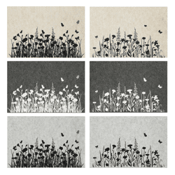 Tischset Filz Blumenwiese meliert 45x30cm 6/s