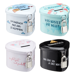 Spardose Herz mit Schloss - Sort. 2