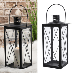 Basic lantern, black, 30cmH