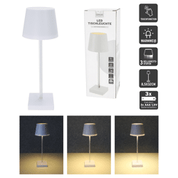 LED table lamp, battery, white, M, approx. 32cmH