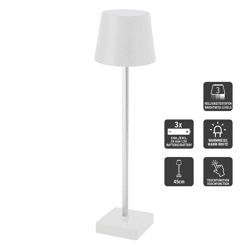 LED table lamp, battery, white, L, approx. 45cmH