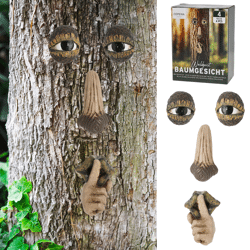 Tree face, forest spirit, 4-piece, outdoor, approx. 9cmH