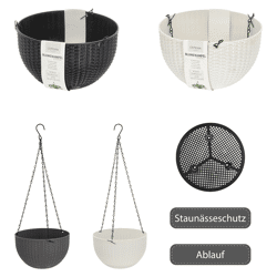 Blumenampel, Rattan, 2/s, ca. 23cmD