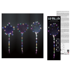 LED Bobo Ballon mit Stab 3/s 