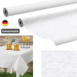 Damasttischtuch weiß, 10m x 1m