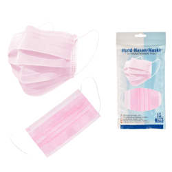 Mouth and nose mask, bag of 10, pink