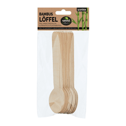 Bambus Löffel , 12er Set , ca. 16cm