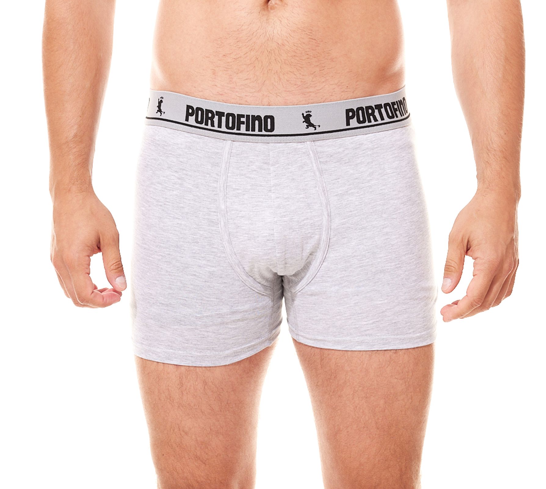 2er Pack PORTOFINO Herren Boxershorts bequeme Unterw&auml;sche PF100-001 Grau meliert