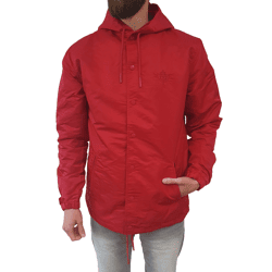 PARK AUTHORITY by K1X | Kickz Monochrome Coach Jacket Herren Trainings-Jacke Hardshell 1161-1101/6600 Rot