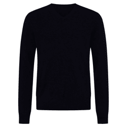 KKS STUDIOS Herren V-Neck Pullover aus 100% Kaschmir Sweater KK2350 26034 Navy