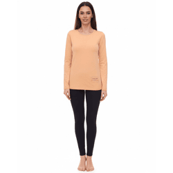 OTTO products Langarm-Shirt nachhaltiges Damen Baumwoll-Shirt 25824245 Apricot