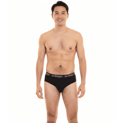 Kappa Herren Slip mit Baumwoll-Stretch Unterwäsche mit Logobund Unterhose 711167 Schwarz