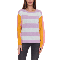 Aniston CASUAL Pullover stylischer Damen Strick-Pullover im Colourblock-Look 51008313 Violett/Bunt