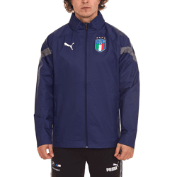 PUMA Italien 2022 Herren Trainingsjacke mit versteckter Kapuze All-Wetter-Jacke rainCELL 767068 04 Blau