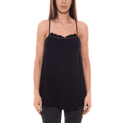 melrose Damen Top mit Nietenbesatz Spaghetti-Träger Top 32530531 Schwarz