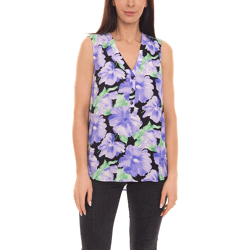 Aniston CASUAL Damen Blusentop mit Blütendruck im Batik-Look 10019364 Lila/Grün/Weiß