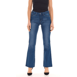 ARIZONA Bootcut-Jeans modische Damen Denim-Hose mit Kontrastnähten 26423438 Blau
