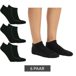 6 Paar TASTIQ Sneaker-Socken schlichte Baumwoll-Socken in Geschenkbox Sport-Socken Schwarz