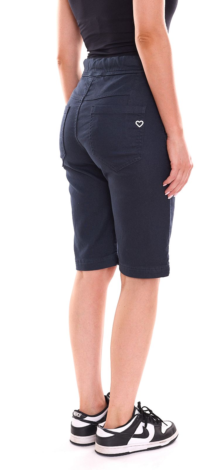 PLEASE Damen Stoff-Shorts kurze Hose mit Bindeband Bermuda 58839834 Navy