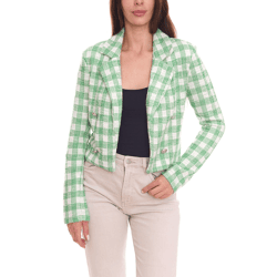 Aniston CASUALS Damen Blazer karierter Kurzblazer mit Zierknöpfen 98869141 Grün