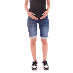 neun 9 monate Damen Umstands-Shorts bequeme Schwangerschafts-Shorts kurze Sommer-Hose 31437214 Blau/Schwarz