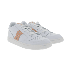 Saucony Jazz Court Damen Turnschuhe Echtleder mit EVA Zwischensohle S60759-8 Weiß/Rosa