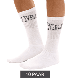 10 Paar EVERLAST Unisex Sport-Socken mit Baumwollanteil lange Strümpfe OEKO-TEX Standard 100 EVL1TENX10BL Weiß
