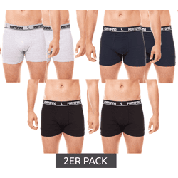 2er Pack PORTOFINO Herren Unterwäsche komfortable Boxershorts PF100-00 Schwarz, Grau oder Blau