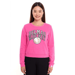 DELMAO Cropped Sweater verkürzt geschnittener Damen Baumwoll-Pullover 42556633 Pink