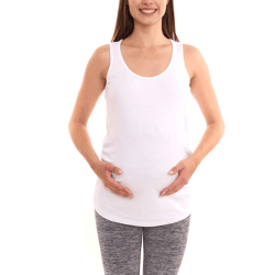 neun 9 monate Damen Sommer-Top schlichtes Schwangerschafts-Shirt Umstandsmode 65642053 Weiß