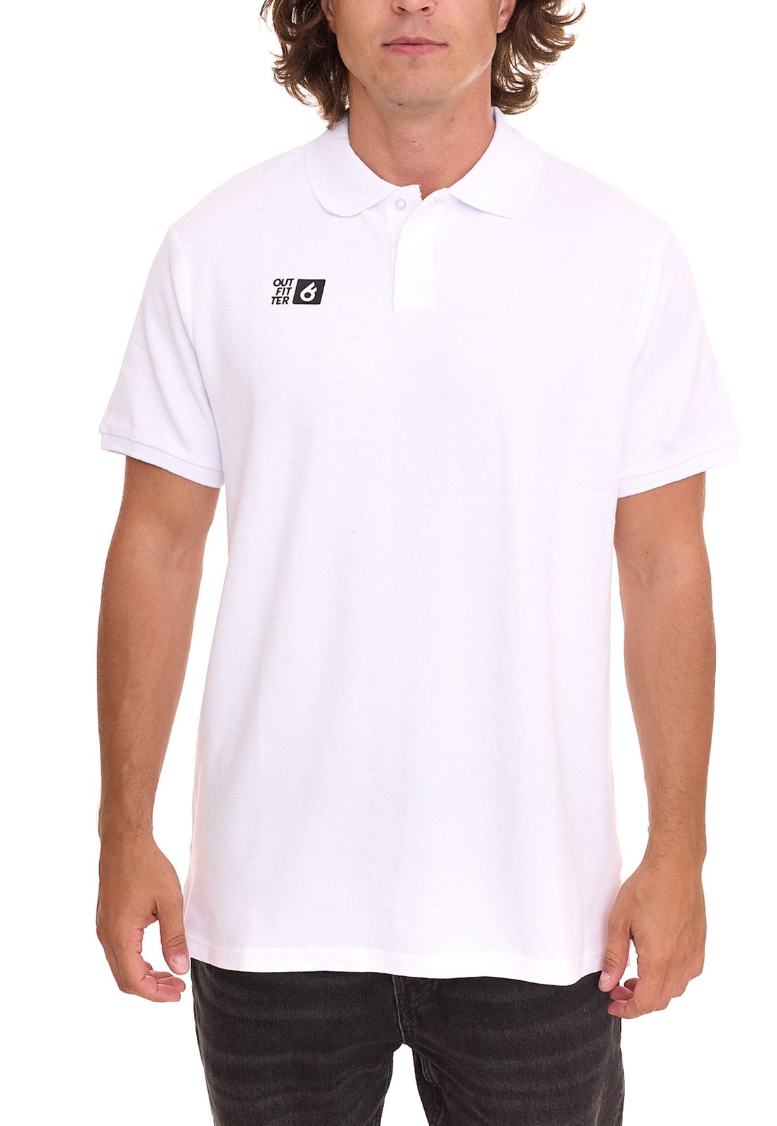 Outfitter OCEAN FABRICS Herren Polo-Hemd angenehmes Sommer-Shirt 1049-OTW-10 Wei&szlig;