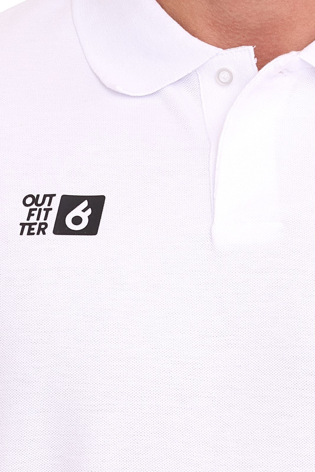 Outfitter OCEAN FABRICS Herren Polo-Hemd angenehmes Sommer-Shirt 1049-OTW-10 Wei&szlig;