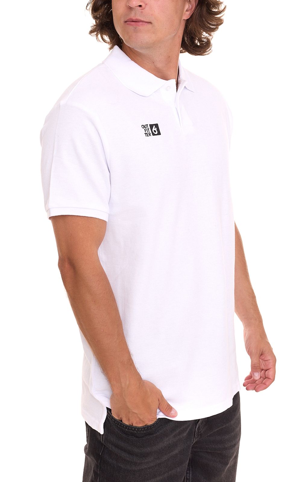Outfitter OCEAN FABRICS Herren Polo-Hemd angenehmes Sommer-Shirt 1049-OTW-10 Wei&szlig;