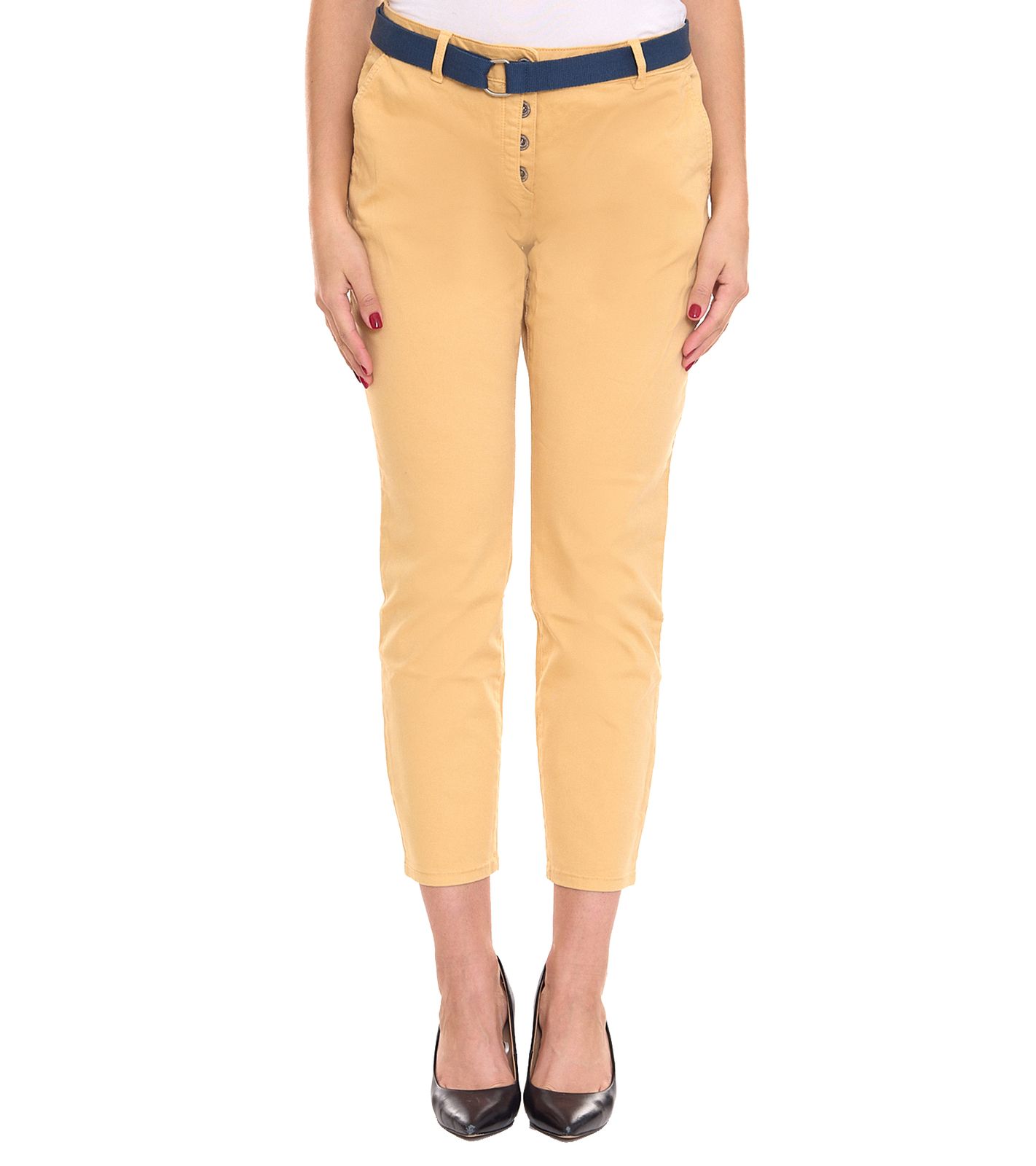 TOM TAILOR Damen Chino-Hose stylische Alltags-Hose mit G&uuml;rtel 46246404 Beige