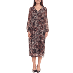 Aniston SELECTED Damen Maxi-Kleid mit Allover-Print Sommer-Kleid 76445867 Braun/Bunt