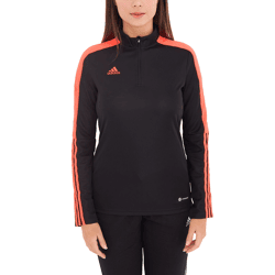 adidas Tiro LS Damen Trainings-Sweatshirt mit AEROREADY Technologie Half-Zip Sweatshirt HU0319 Schwarz