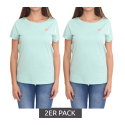 2er Sparpack AjC Damen T-Shirt mit Vista Al Mar Rücken-Print kurzärmliges Sommer-Shirt 35732517 Mint-Grün