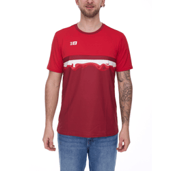 Outfitter OCEAN FABRICS TAHI Herren nachhaltiges Training-Shirt mit Mesh-Einsätzen Fitness-Shirt Kurzarm-Shirt OUT-M-1021-OTW-34 Rot