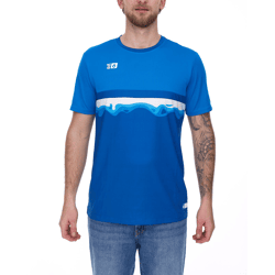 Outfitter OCEAN FABRICS TAHI Herren nachhaltiges Training-Shirt mit Mesh-Einsätzen Fitness-Shirt Kurzarm-Shirt OUT-M-1021-OTW-41 Blau