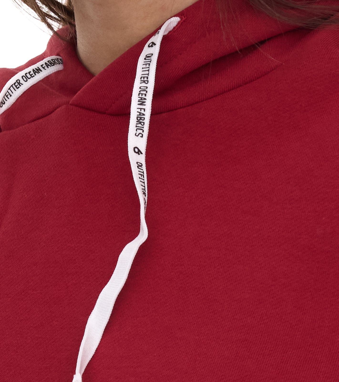 Outfitter Ocean Fabrics Thai Damen Hoodie nachhaltiger Kapuzen-Pullover im Basic-Style OUT-W-1003-OTW-36 Rot