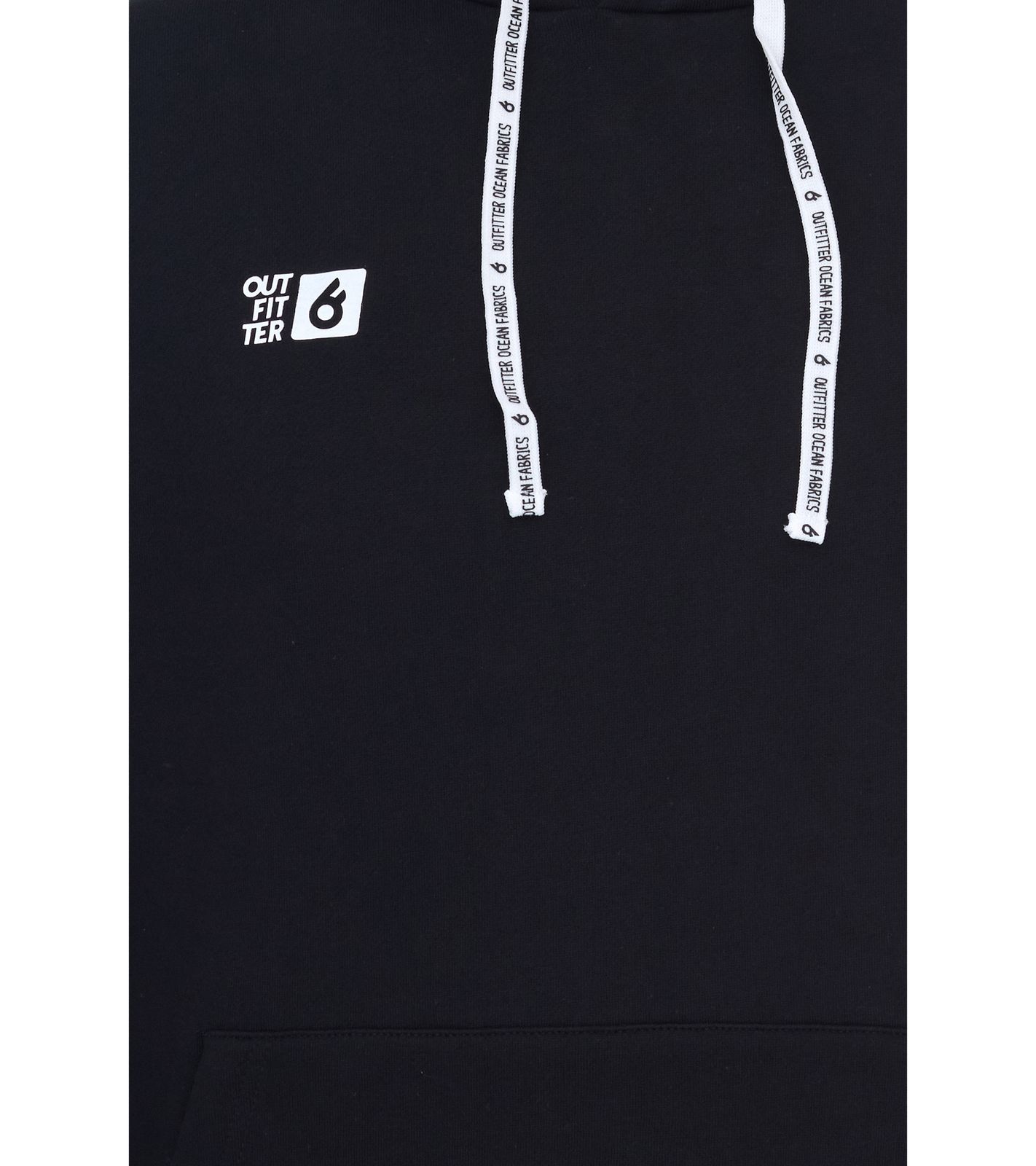 Outfitter Ocean Fabrics Thai Herren Hoodie nachhaltiger Kapuzen-Pullover im Basic-Style OUT-M-1003-OTW-03 Schwarz