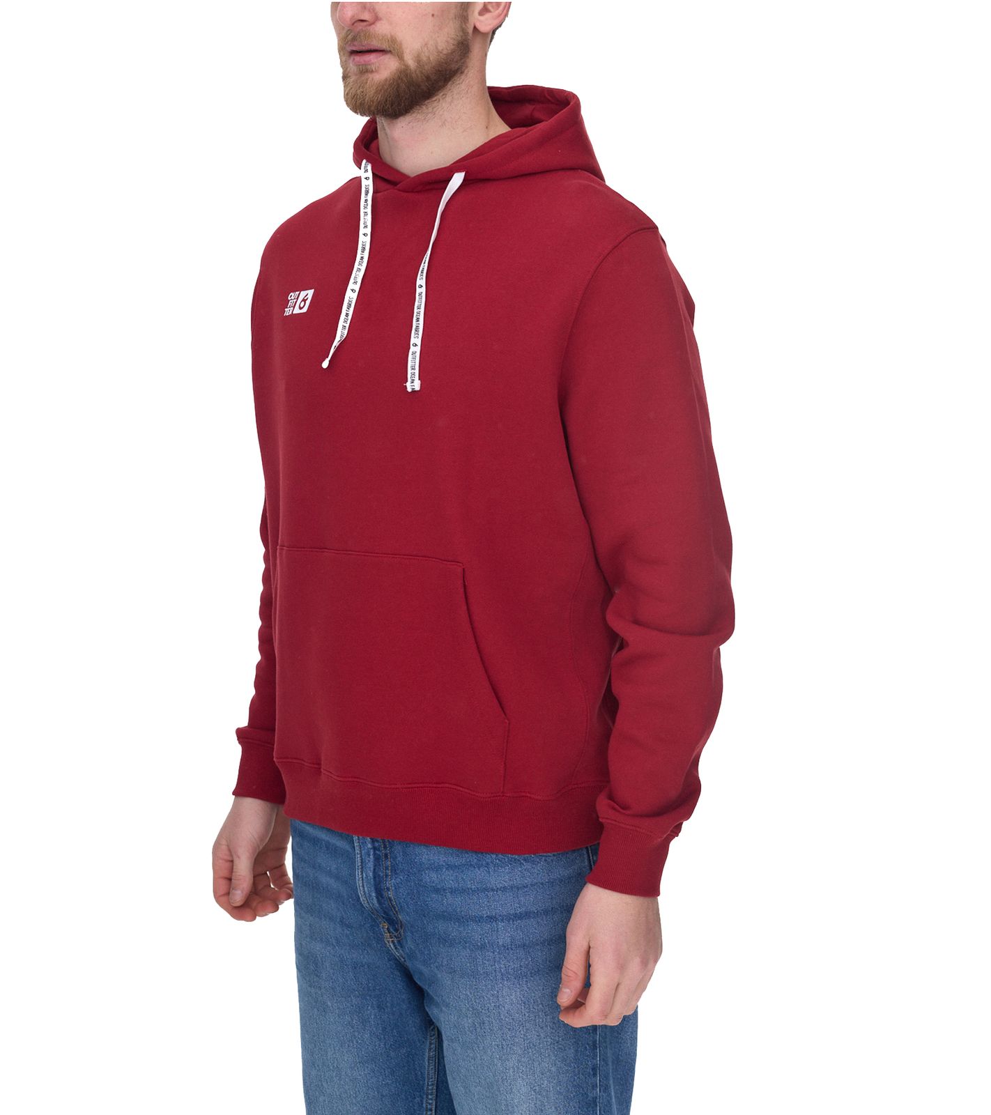 Outfitter Ocean Fabrics Thai Herren Hoodie nachhaltiger Kapuzen-Pullover im Basic-Style OUT-M-1003-OTW-36 Rot