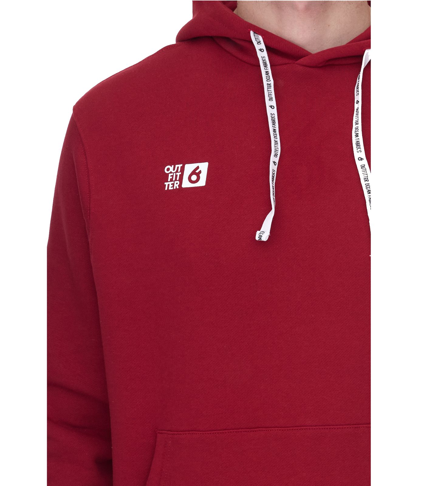 Outfitter Ocean Fabrics Thai Herren Hoodie nachhaltiger Kapuzen-Pullover im Basic-Style OUT-M-1003-OTW-36 Rot