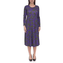 Aniston Damen Maschenkleid mit Floralemmuster Langarm 41876054 Lila/Grün