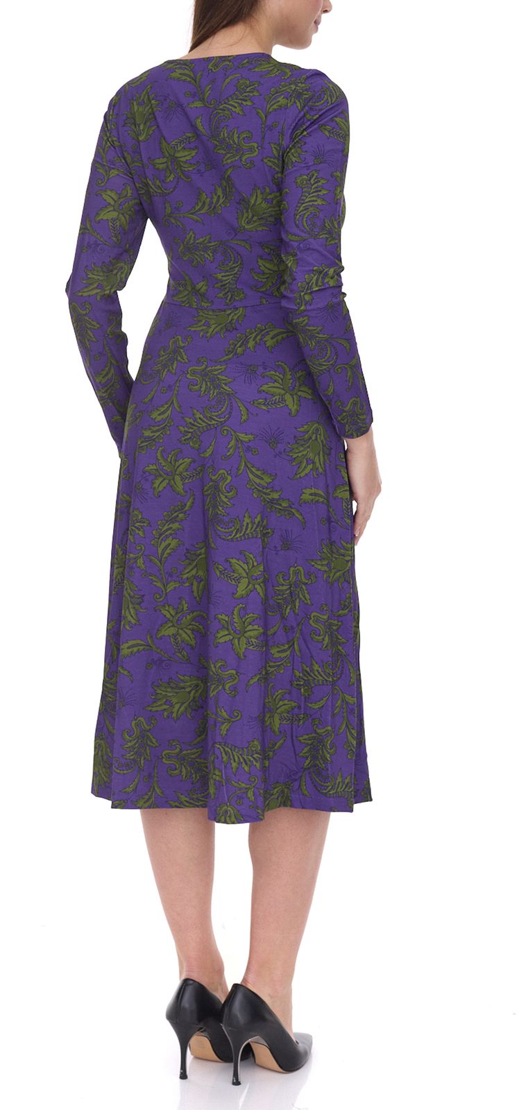 Aniston Damen Maschenkleid mit Floralemmuster Langarm 41876054 Lila/Gr&uuml;n